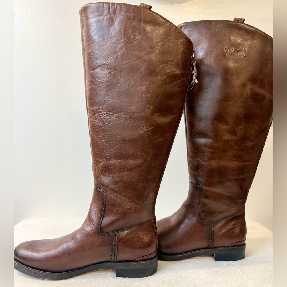 Franco Sarto Women’s Meyer Wide Calf Knee High Dark Brown Leather Boot Size 8.5 - Picture 5 of 15